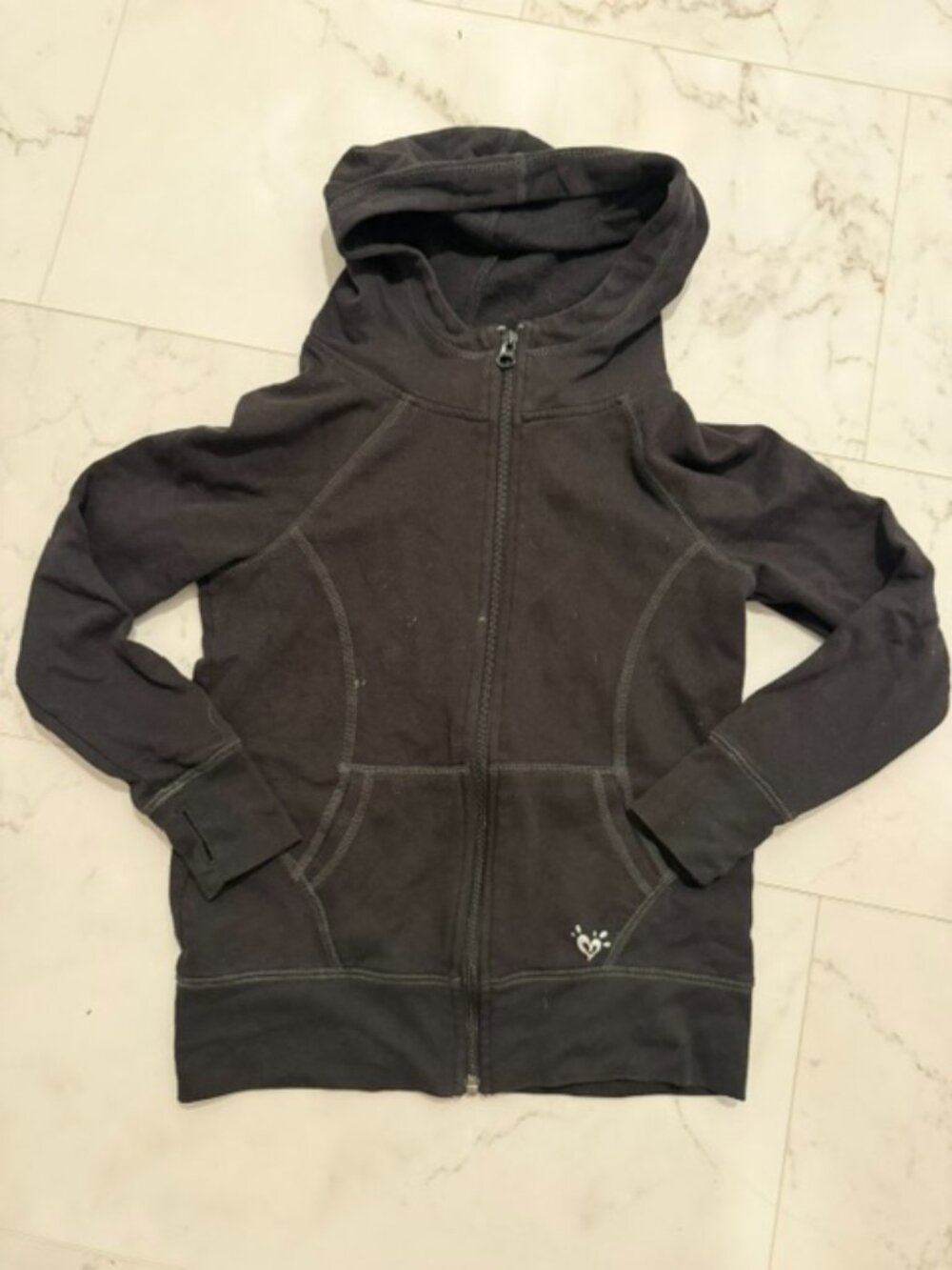 Justice black zip-up hoodie size 8